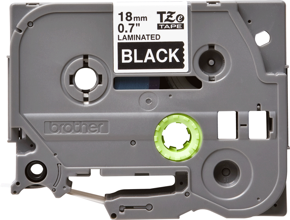 TZe-345 18mm Siyah üzerine Beyaz Laminasyonlu Etiket - 1