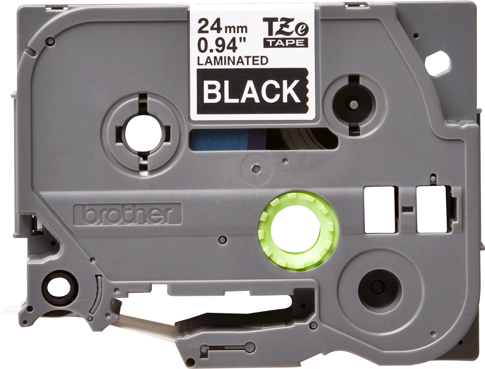Brother - TZe-355 24mm Siyah üzerine Beyaz Laminasyonlu Etiket (TZe Tape)