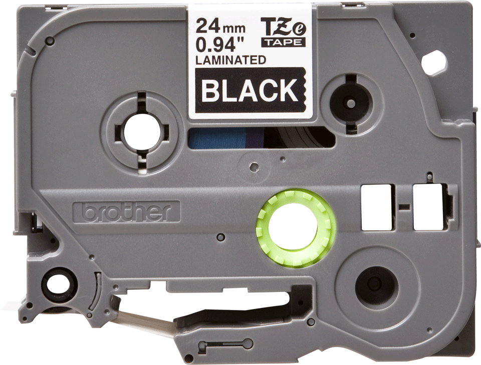 TZe-355 24mm Siyah üzerine Beyaz Laminasyonlu Etiket - 1