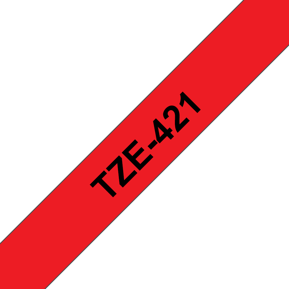 TZe-421 9mm Kırmızı üzerine Siyah Laminasyonlu Etiket - 3