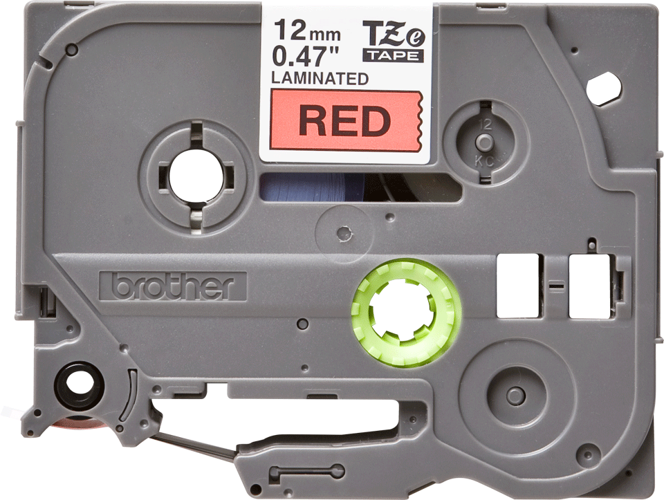 TZe-431 12mm Kırmızı üzerine Siyah Laminasyonlu Etiket - 1