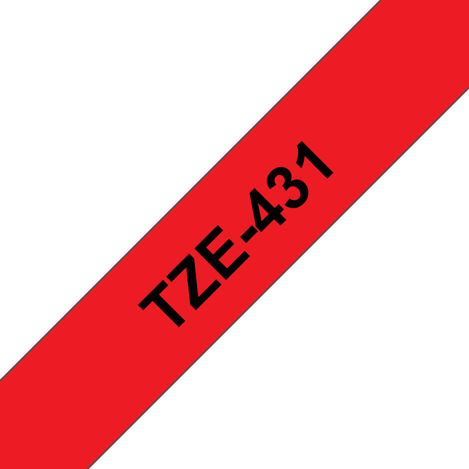 TZe-431 12mm Kırmızı üzerine Siyah Laminasyonlu Etiket - 3