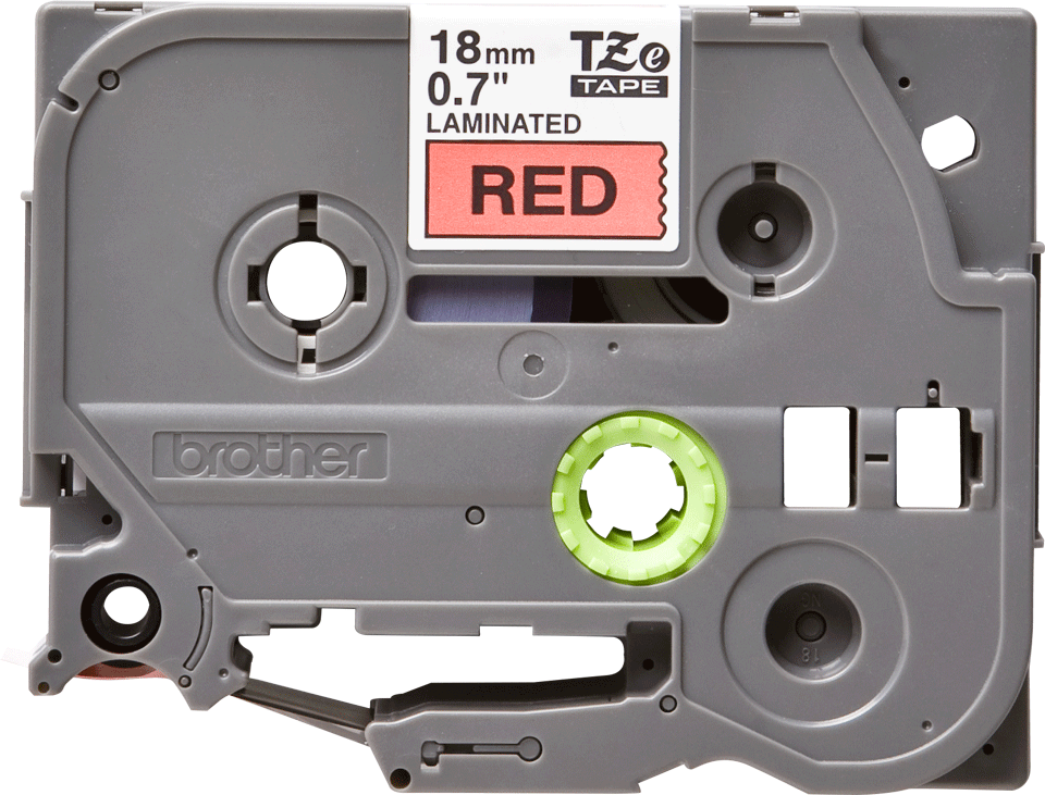 TZe-441 18mm Kırmızı üzerine Siyah Laminasyonlu Etiket - 1