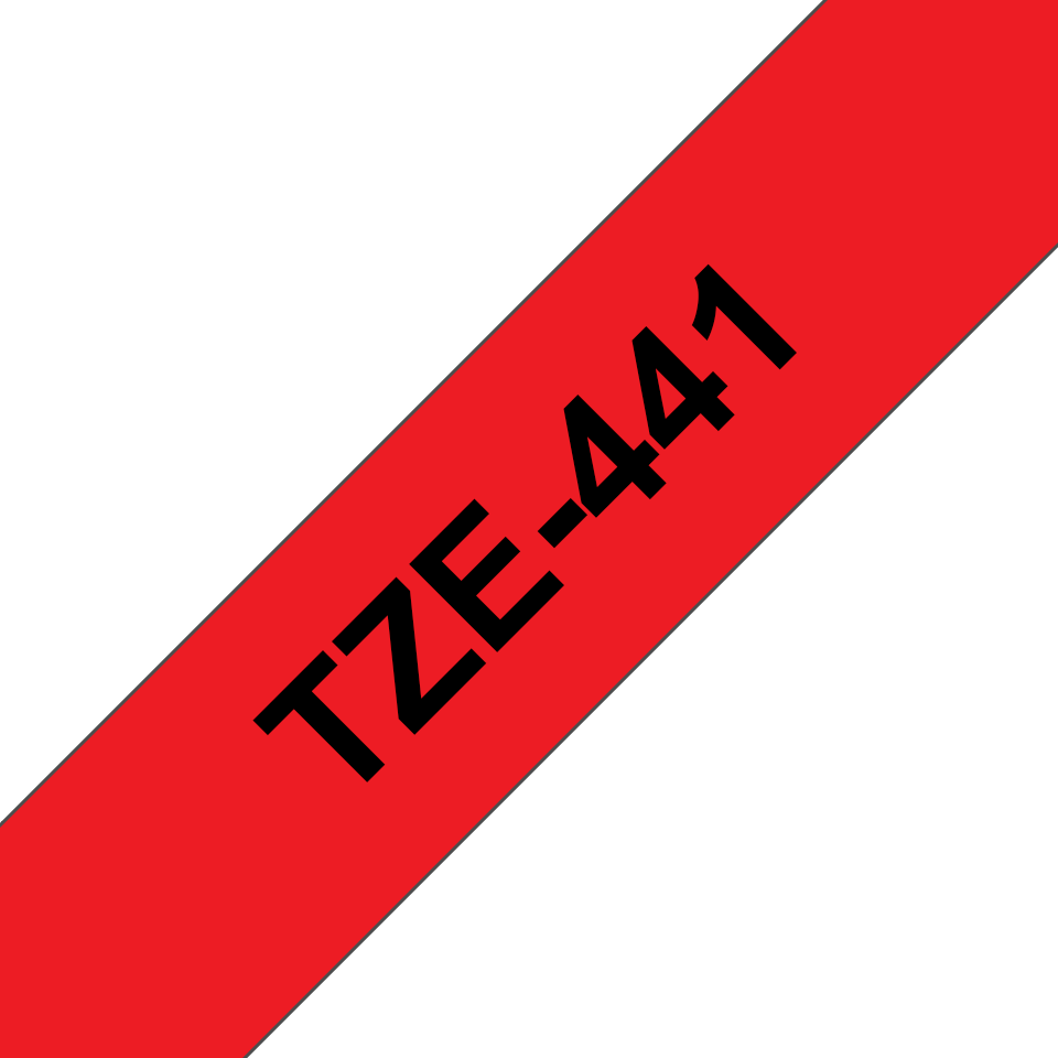 TZe-441 18mm Kırmızı üzerine Siyah Laminasyonlu Etiket (TZe Tape) - Thumbnail