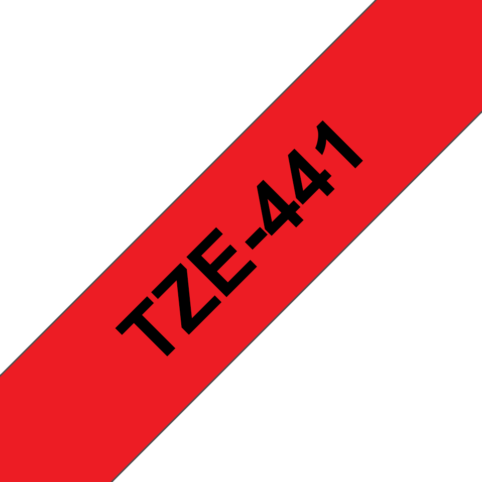 TZe-441 18mm Kırmızı üzerine Siyah Laminasyonlu Etiket - 3