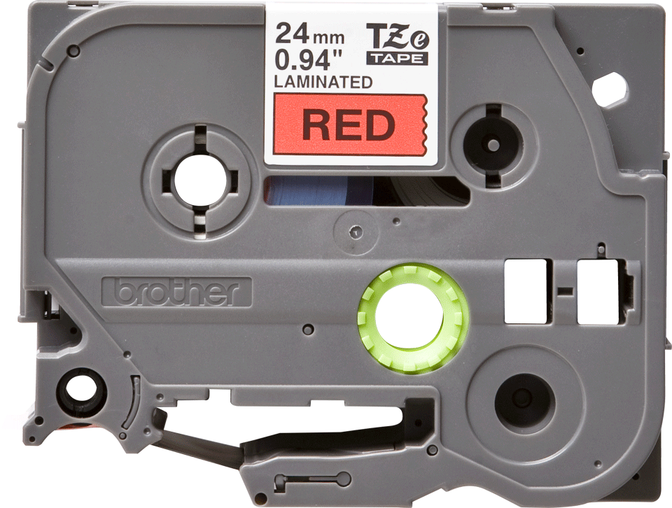 TZe-451 24mm Kırmızı üzerine Siyah Laminasyonlu Etiket - 1