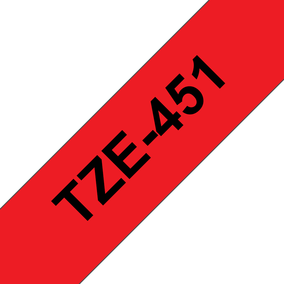 TZe-451 24mm Kırmızı üzerine Siyah Laminasyonlu Etiket - 3