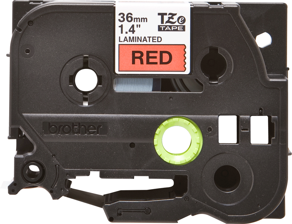 TZe-461 36mm Kırmızı üzerine Siyah Laminasyonlu Etiket - 1