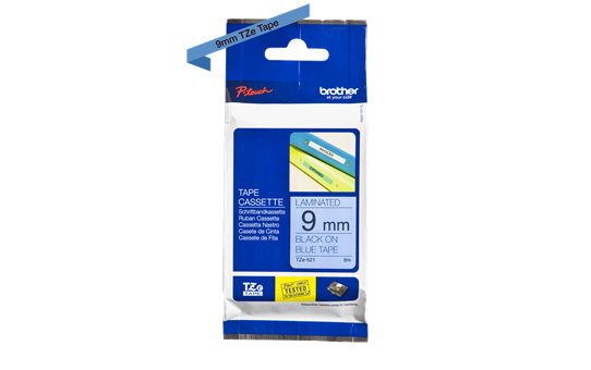 TZe-521 9mm Mavi üzerine Siyah Laminasyonlu Etiket - 2