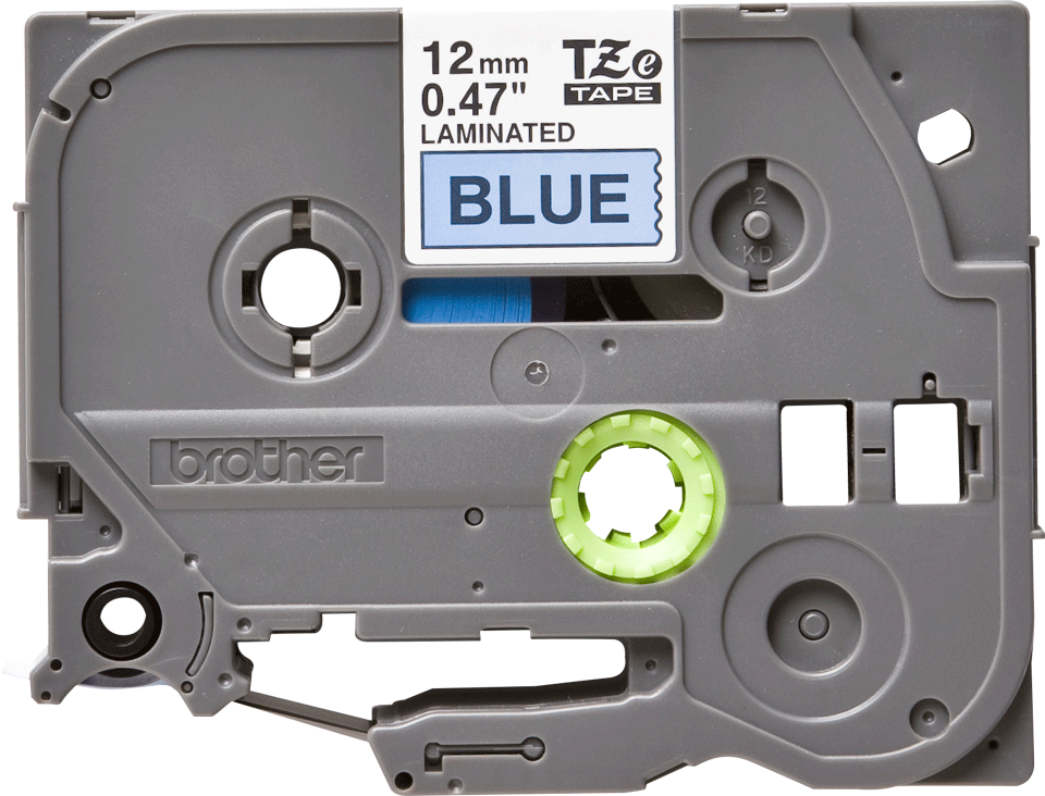 Brother - TZe-531 12mm Mavi üzerine Siyah Laminasyonlu Etiket (TZe Tape)