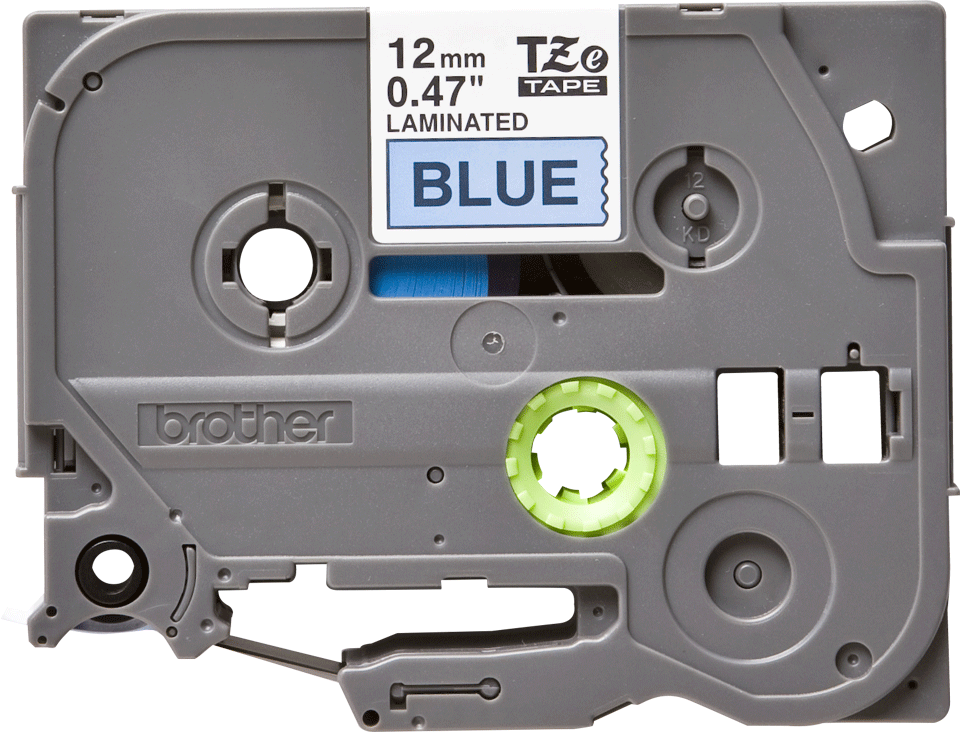 TZe-531 12mm Mavi üzerine Siyah Laminasyonlu Etiket - 1