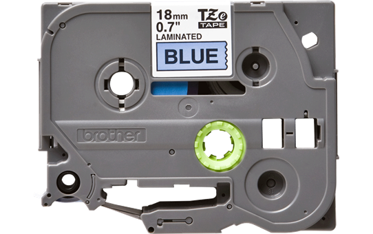 Brother - TZe-541 18mm Mavi üzerine Siyah Laminasyonlu Etiket (TZe Tape)
