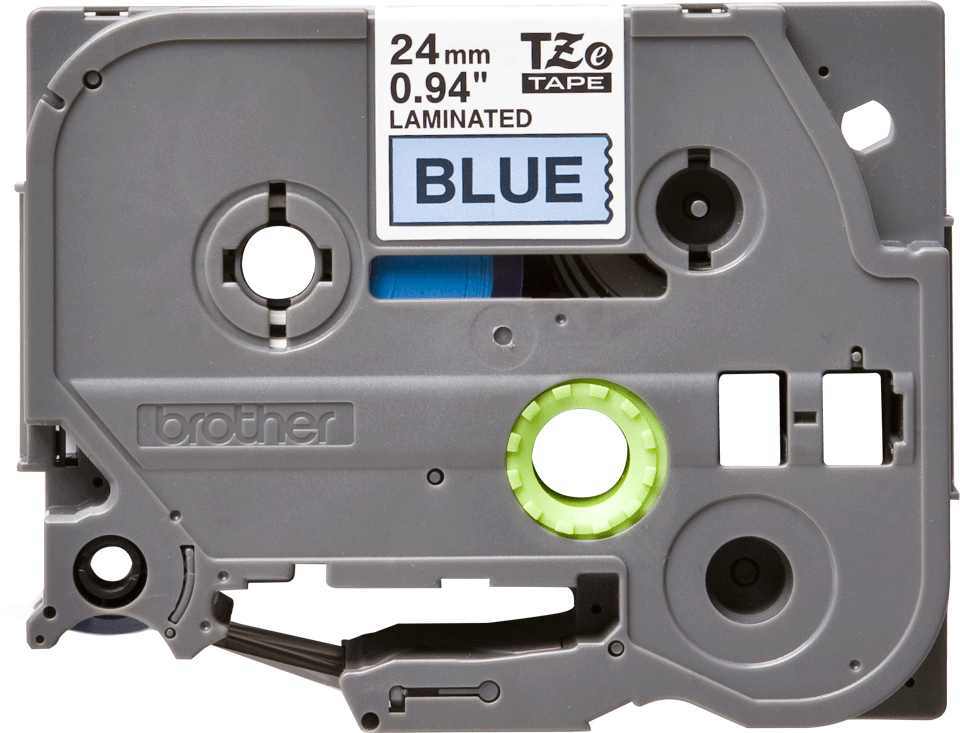 Brother - TZe-551 24mm Mavi üzerine Siyah Laminasyonlu Etiket (TZe Tape)