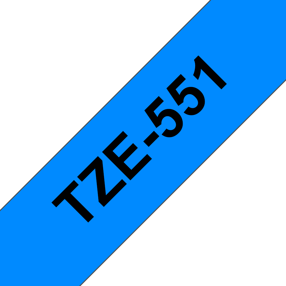 TZe-551 24mm Mavi üzerine Siyah Laminasyonlu Etiket (TZe Tape) - Thumbnail