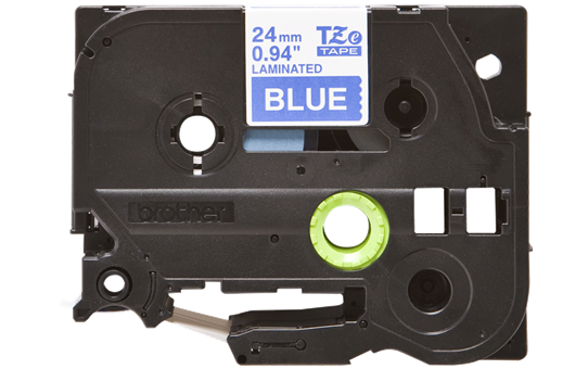 TZe-555 24mm Mavi üzerine Beyaz Laminasyonlu Etiket - 1