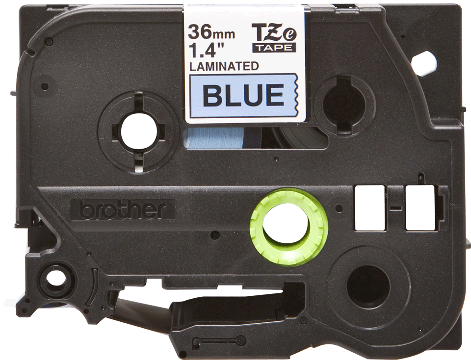 Brother - TZe-561 36mm Mavi üzerine Siyah Laminasyonlu Etiket (TZe Tape)