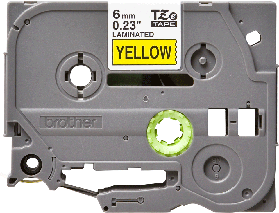 TZe-611 6mm Sarı üzerine Siyah Laminasyonlu Etiket - 1