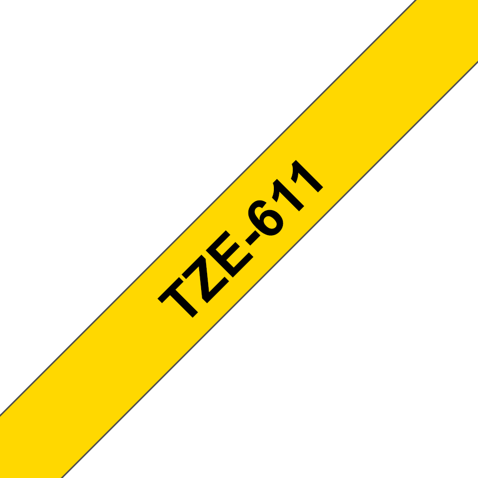 TZe-611 6mm Sarı üzerine Siyah Laminasyonlu Etiket - 3
