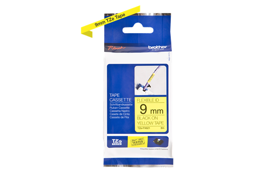 TZe-621 9mm Sarı üzerine Siyah Laminasyonlu Etiket - 2