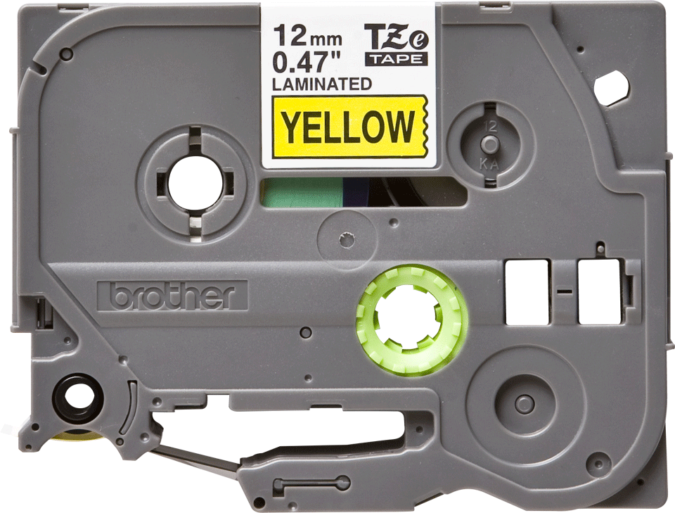 TZe-631 12mm Sarı üzerine Siyah Laminasyonlu Etiket - 1