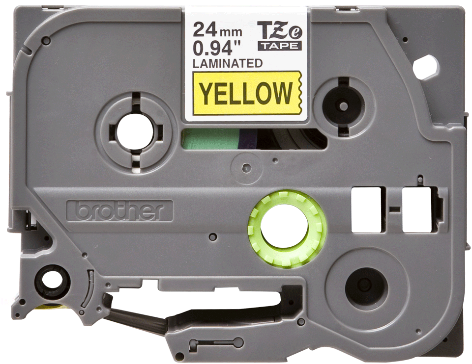 Brother - TZe-651 24mm Sarı üzerine Siyah Laminasyonlu Etiket (TZe Tape)
