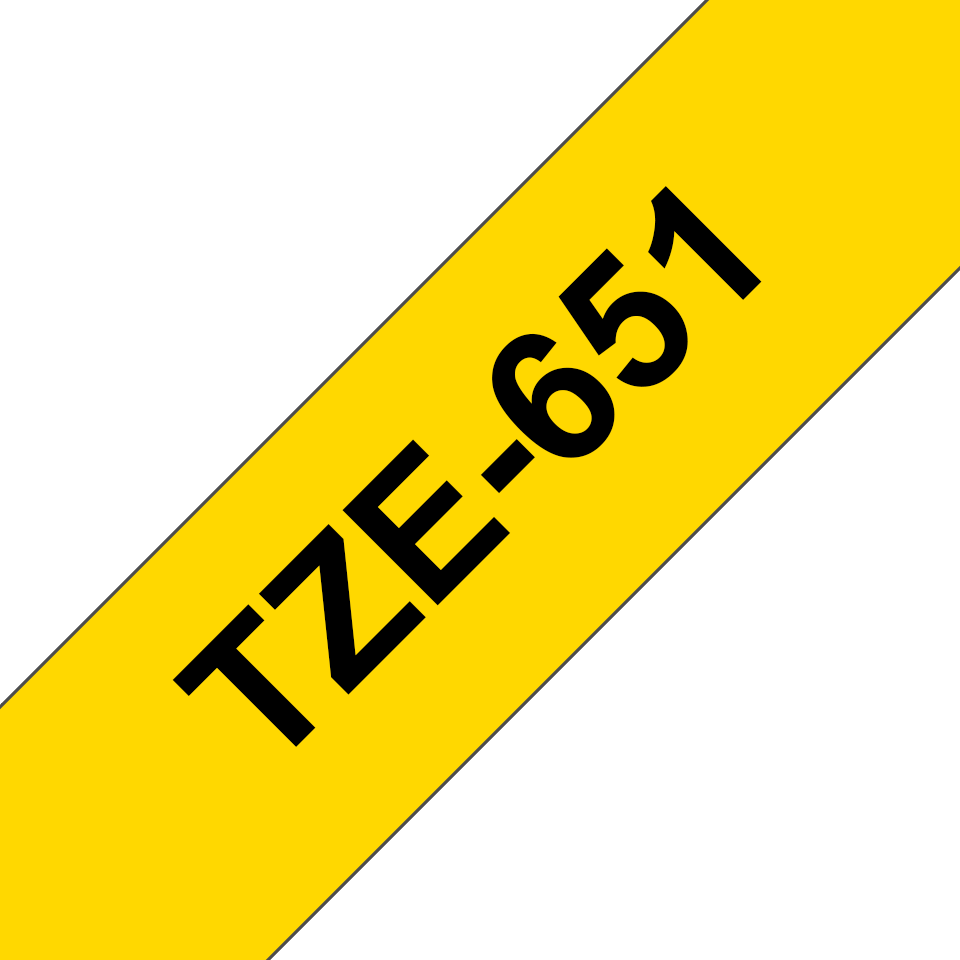 TZe-651 24mm Sarı üzerine Siyah Laminasyonlu Etiket (TZe Tape) - Thumbnail