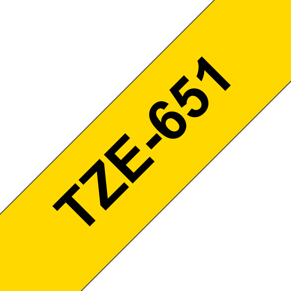TZe-651 24mm Sarı üzerine Siyah Laminasyonlu Etiket - 3