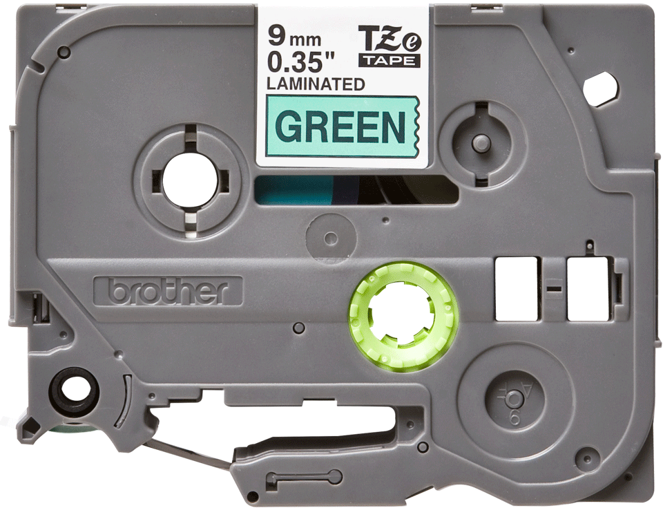 Brother - TZe-721 9mm Yeşil üzerine Siyah Laminasyonlu Etiket (TZe Tape)
