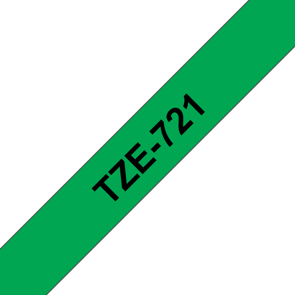 TZe-721 9mm Yeşil üzerine Siyah Laminasyonlu Etiket (TZe Tape) - Thumbnail