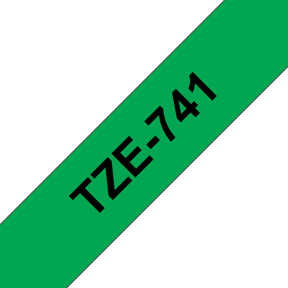 TZe-741 18mm Yeşil üzerine Siyah Laminasyonlu Etiket - 3