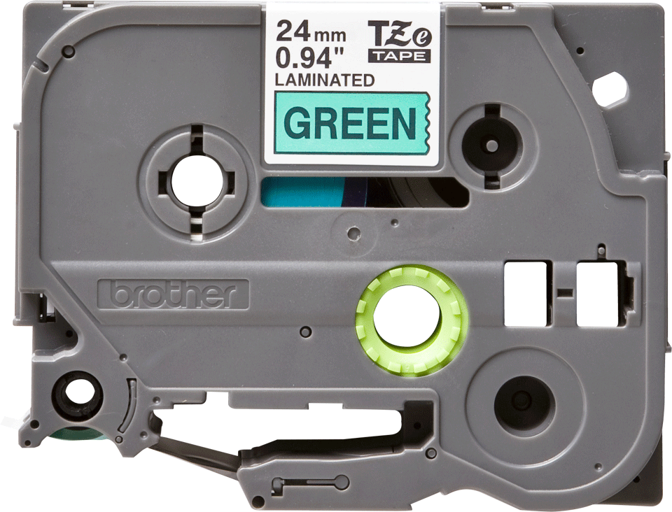 TZe-751 24mm Yeşil üzerine Siyah Laminasyonlu Etiket - 1