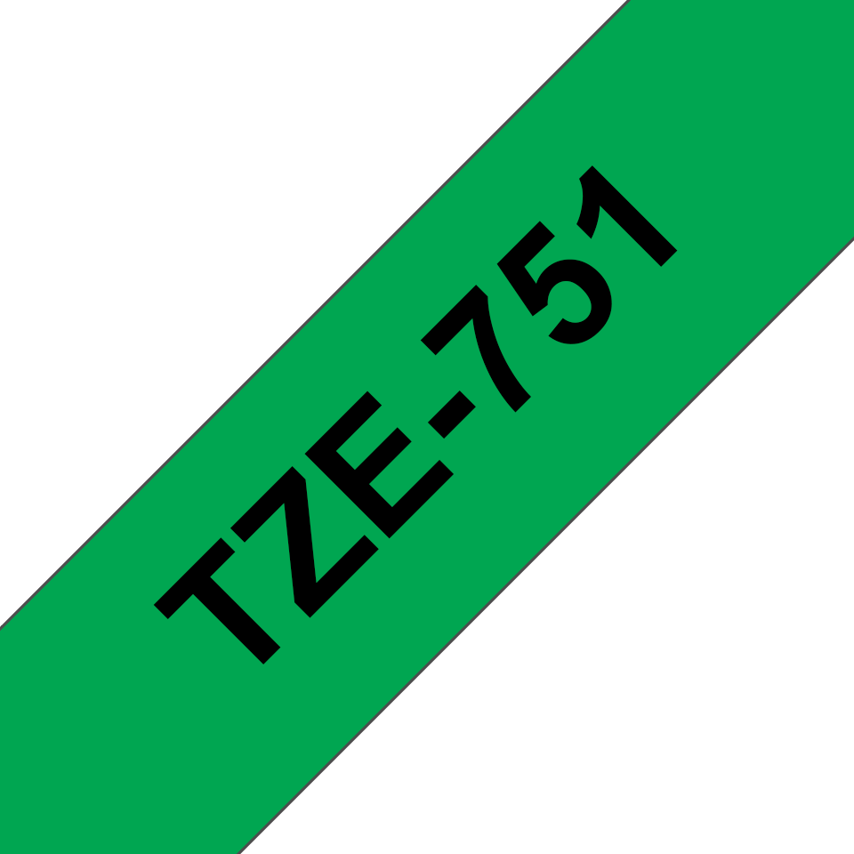 TZe-751 24mm Yeşil üzerine Siyah Laminasyonlu Etiket - 3