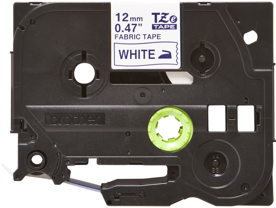 Brother - TZe-FA3 12mm Kumaş Etiketi Beyaz üzerine Mavi (TZe Tape)