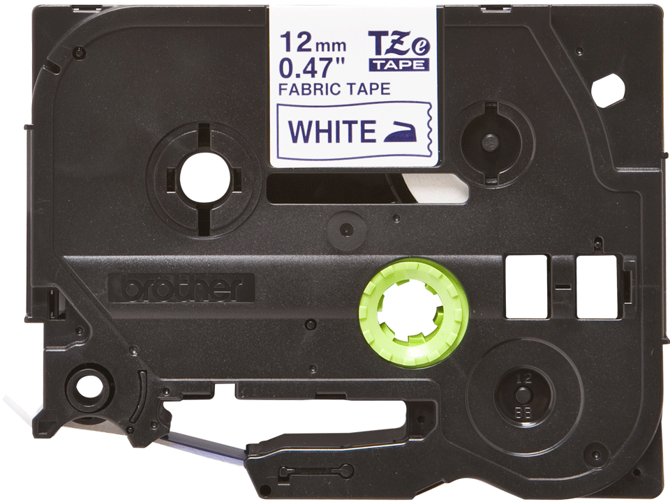 TZe-FA3 12mm Kumaş Etiketi Beyaz üzerine Mavi (TZe Tape) - 1