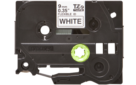 TZe-FX221 9mm Beyaz üzerine Siyah Esnek Laminasyonlu Etiket - 1