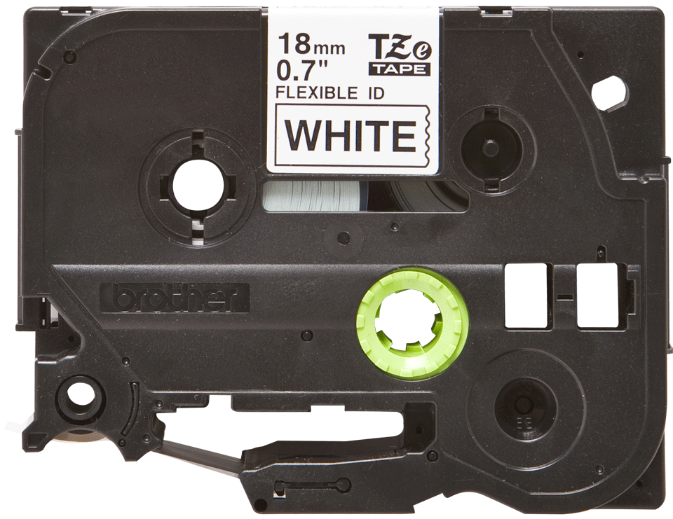 TZe-FX241 18mm Beyaz üzerine Siyah Esnek Etiket - 1