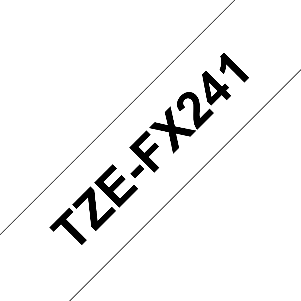 TZe-FX241 18mm Beyaz üzerine Siyah Esnek Etiket - 3