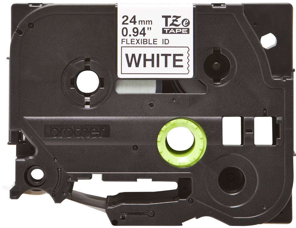 Brother - TZe-FX251 24mm Beyaz üzerine Siyah Esnek Laminasyonlu Etiket (TZe Tape)