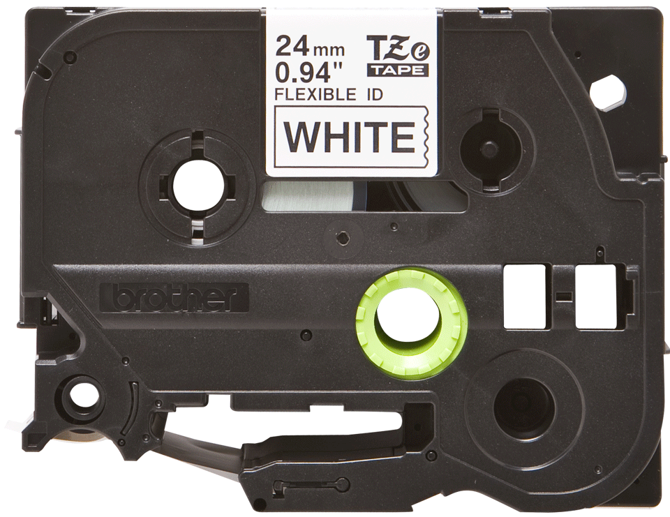 TZe-FX251 24mm Beyaz üzerine Siyah Esnek Etiket - 1