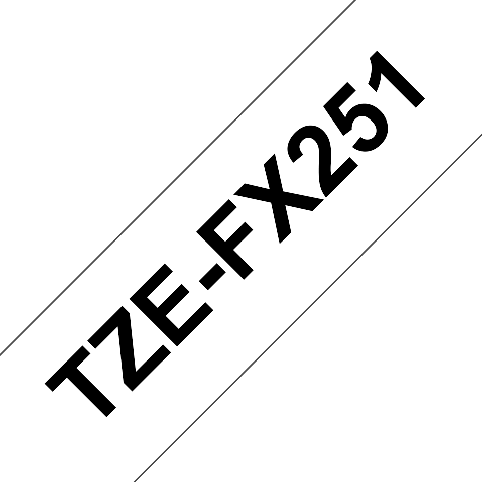 TZe-FX251 24mm Beyaz üzerine Siyah Esnek Etiket - 3