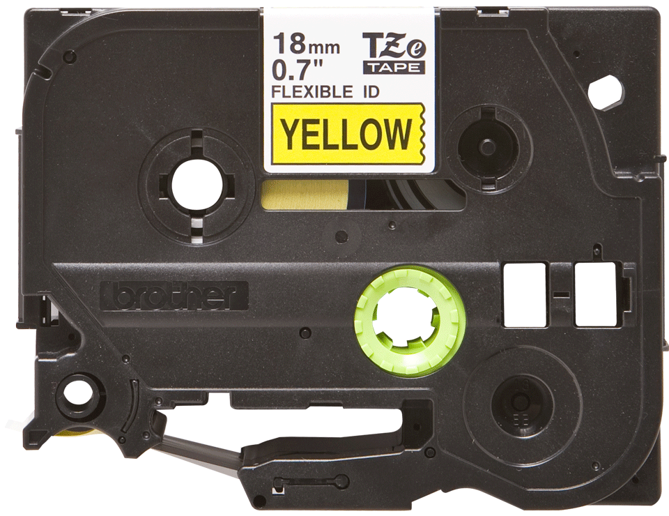 TZe-FX641 18mm Sarı üzerine Siyah Esnek Laminasyonlu Etiket - 1