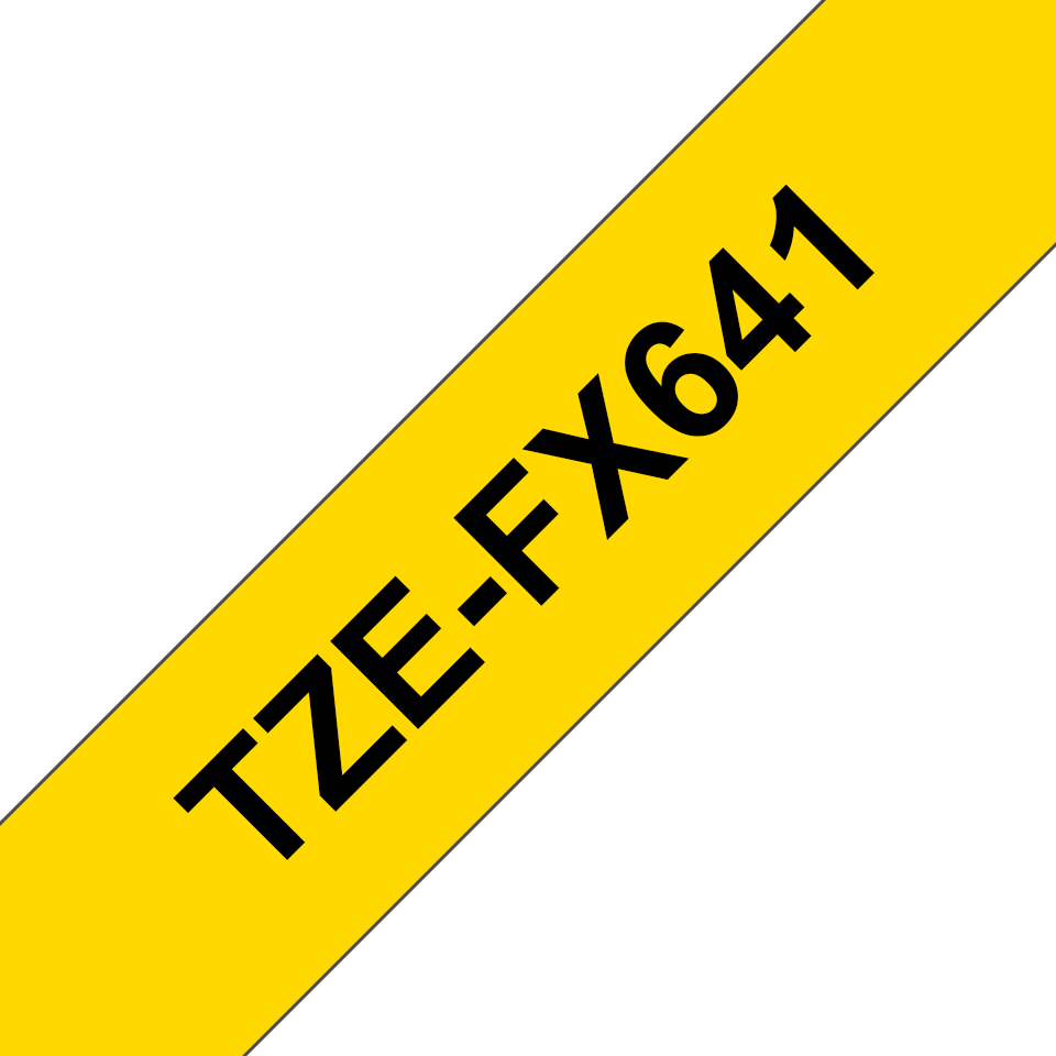 TZe-FX641 18mm Sarı üzerine Siyah Esnek Laminasyonlu Etiket - 3