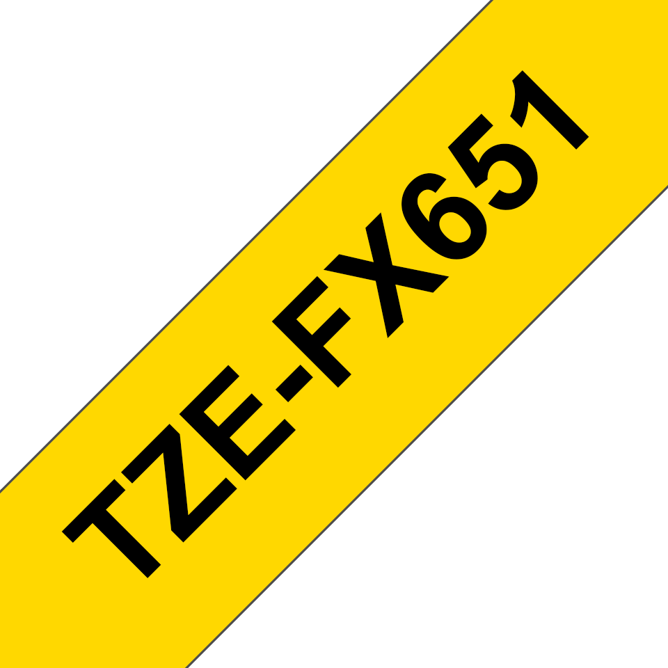 TZe-FX651 24mm Sarı üzerine Siyah Esnek Etiket - 3