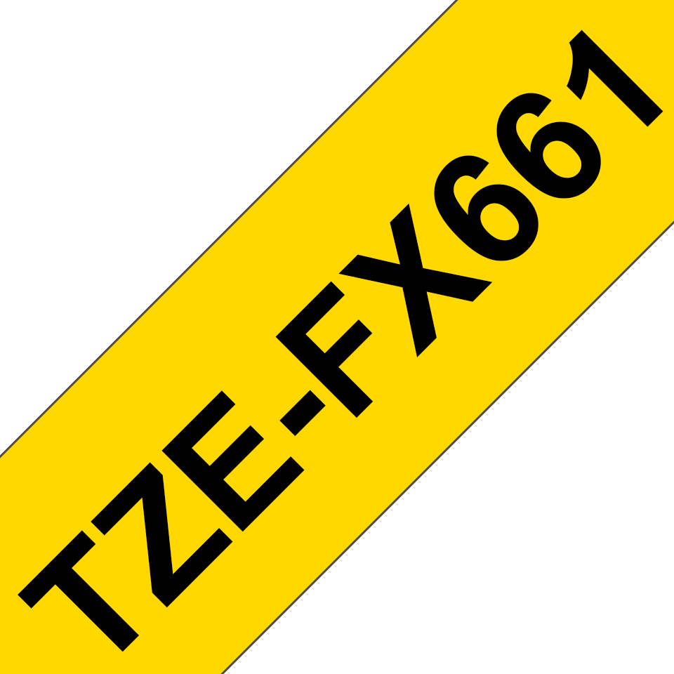 TZe-FX661 36mm Sarı üzerine Siyah Esnek Laminasyonlu Etiket (TZe Tape) - Thumbnail