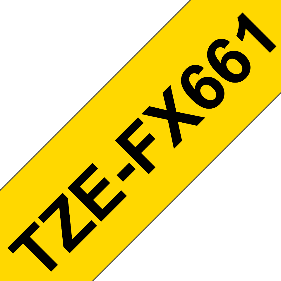 TZe-FX661 36mm Sarı üzerine Siyah Esnek Laminasyonlu Etiket - 3