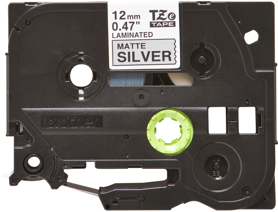 TZe-M931 12mm Mat Gümüş üzerine Siyah Etiket - 1