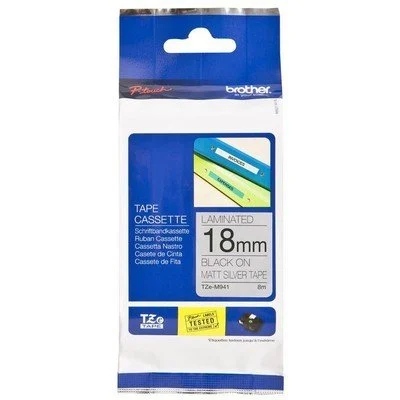 TZe-M941 18mm Mat Gümüş üzerine Siyah Etiket - 2
