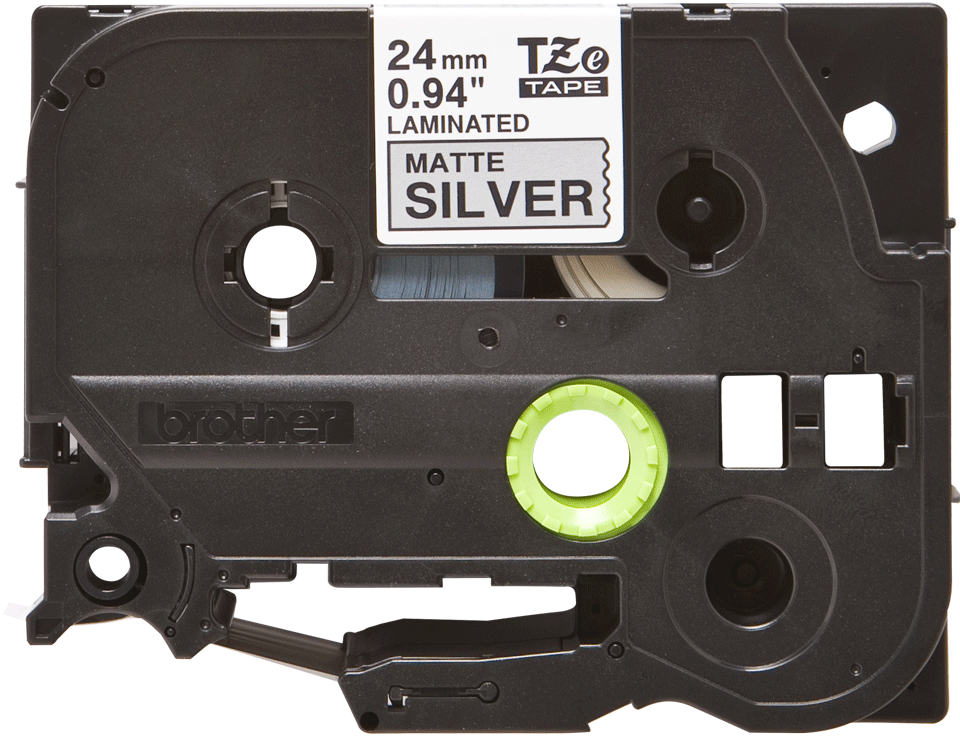 TZe-M951 24mm Mat Gümüş üzerine Siyah Laminasyonlu Etiket (TZe Tape) - Thumbnail