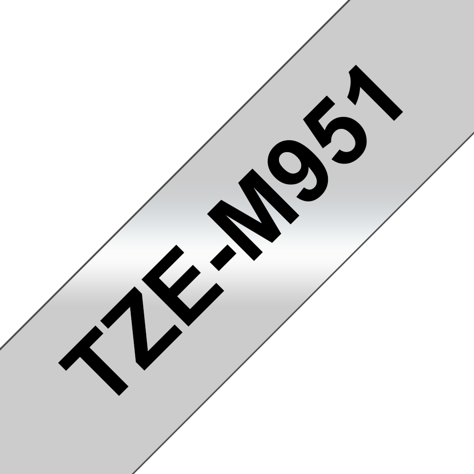 TZe-M951 24mm Mat Gümüş üzerine Siyah Laminasyonlu Etiket (TZe Tape) - Thumbnail