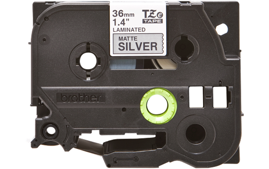 TZe-M961 36mm Mat Gümüş üzerine Siyah Laminasyonlu Etiket (TZe Tape) - Thumbnail